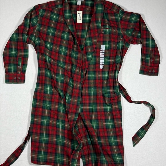 Duluth Trading Co men’s cotton robe Red green plaid - Picture 10 of 10